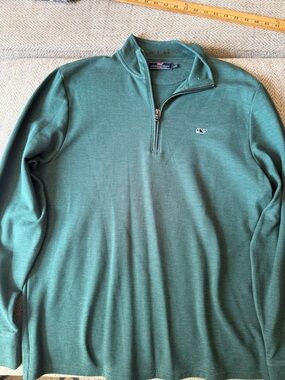 Vineyard Vines Men's Teal Green Quarter-Zip Pullover